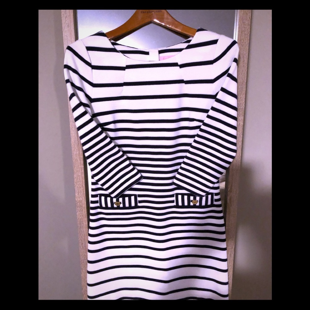 Navy and white stripped Lilly Pulitzer dress